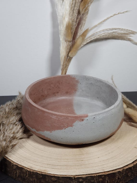 Handgemachte Betonschale | Wasserdichtigkeit geprüft | Wassernapf | Dekoschale rustikal und modern | Schale aus Beton in verschiedene Farben