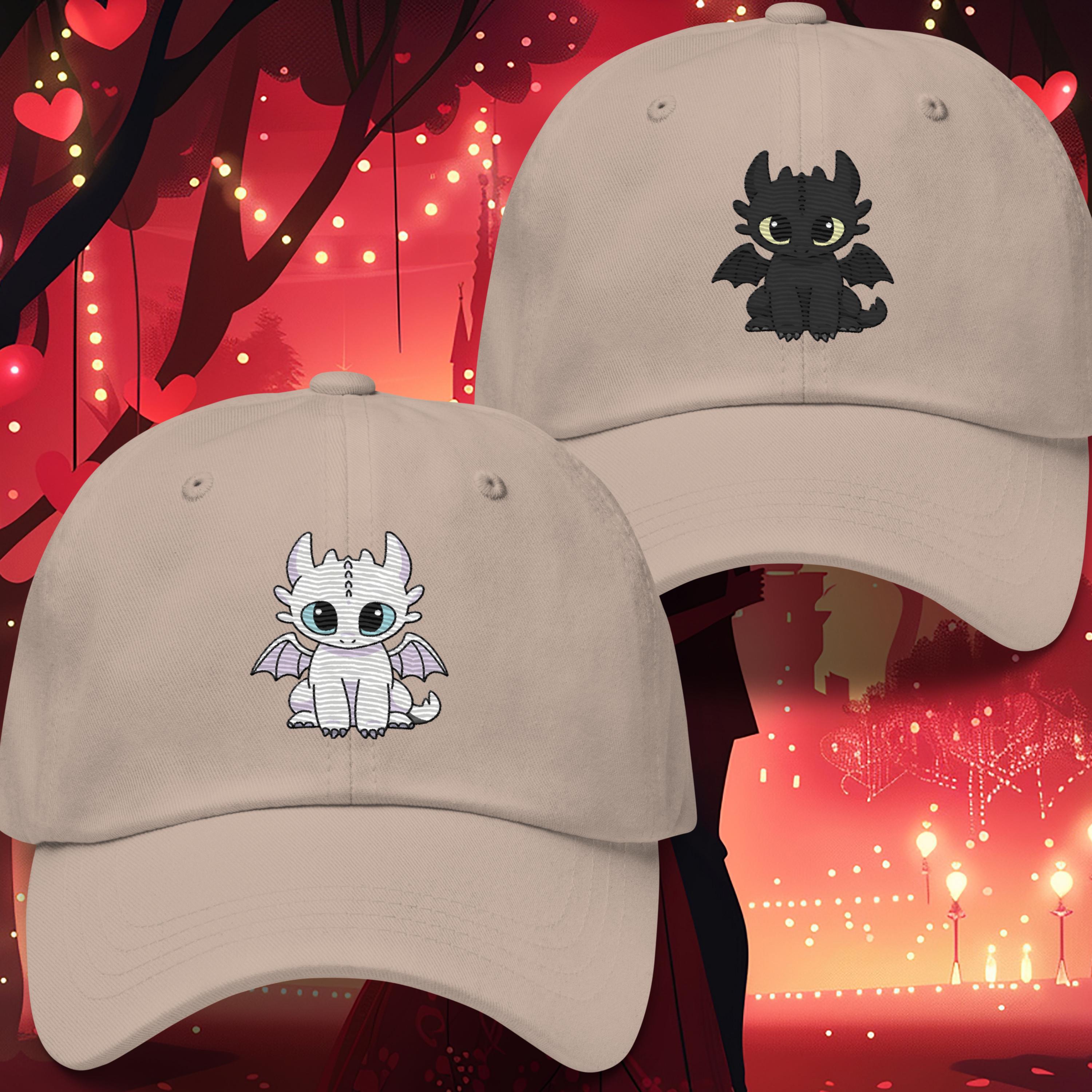 Embroidered How to Train Your Dragon Couple Hats: Matching