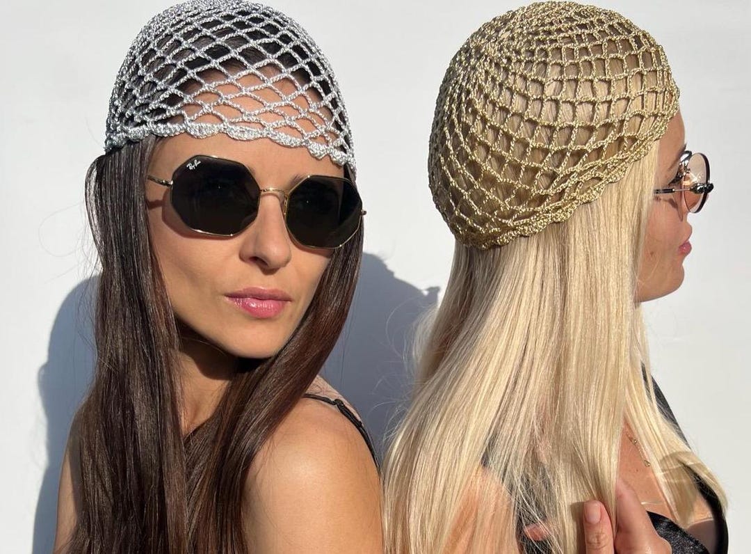 Netted Hat Crochet Gold Mesh Hat, Netted Mesh Beanie, Handmade Hat, Mesh Beanie ...