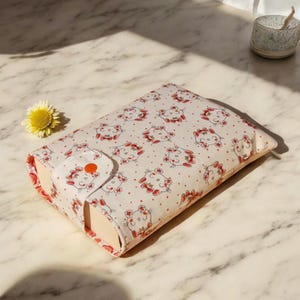 Pochette pour la Saint-Valentin, adorables coeurs rouges et blancs, cartable rembourrée pour les voyages, couverture de livre personnalisée en un clin d'oeil