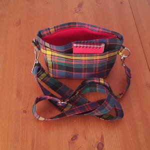 Sac bandoulière en tweed tartan, sac bandoulière en laine écossaise fait main, sac à main écossais fermé par fermeture éclair