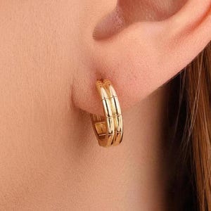 14k Solid Gold Hoop Ohrringe, 925 Silber Sterling Ohrringe, Helix Hoop Ohrring, Minimalist Einzigartige Clip Ohrring, Geschenkidee Freundin Schmuck