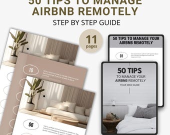 Airbnb Remote Hosting Ebook: 50 Tips, Editable Canva Template (Digital Download)