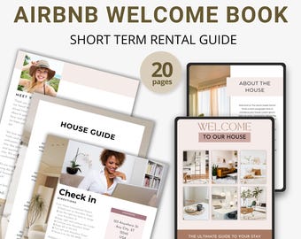 Editable Airbnb Welcome Book Template: Vacation Rental Host Guide (Instant Download)