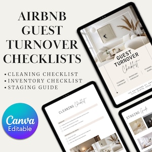Airbnb Guest Turnover Template: Cleaning & Inventory Checklists (Instant Download)