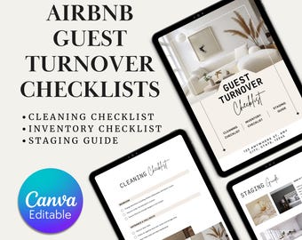 Airbnb Guest Turnover Template: Cleaning & Inventory Checklists (Instant Download)