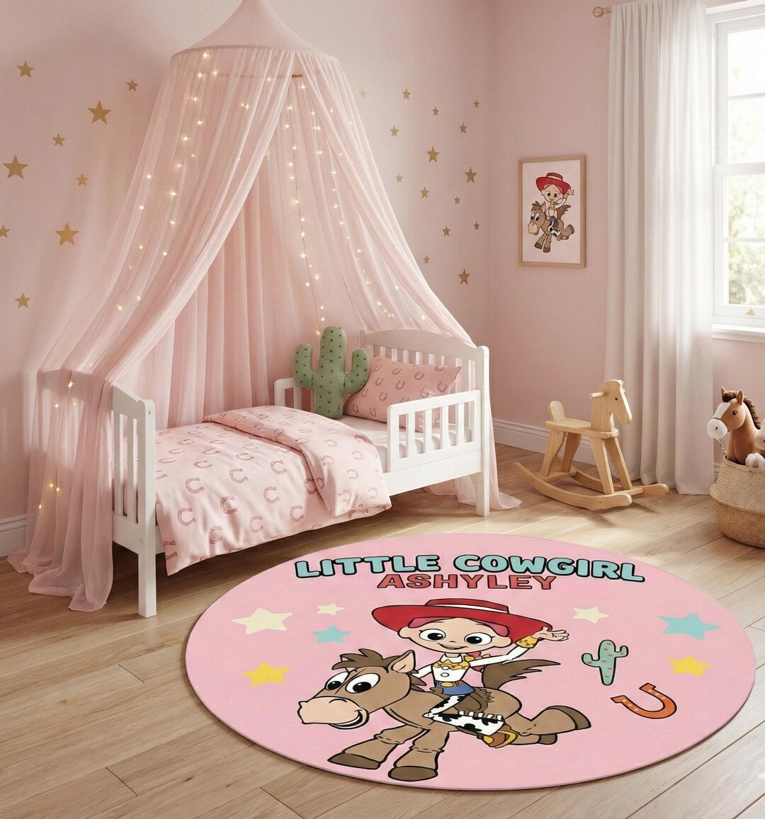 Personalized Jessie Rug, Custom Name Toy Story Nursery Decor, Pink ...