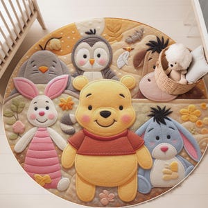 Winnie Puuh und seine Freunde Baby Teppich - Disney Kinderzimmer Dekor, Pooh Bär Kinderzimmer Teppich, Kinder Spielteppich, Spielzimmer Teppich, Disney Babypartygeschenk