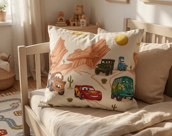 Disney Pixar Cars Lightning McQueen Spun Polyester Square Pillowcase Beige Desert