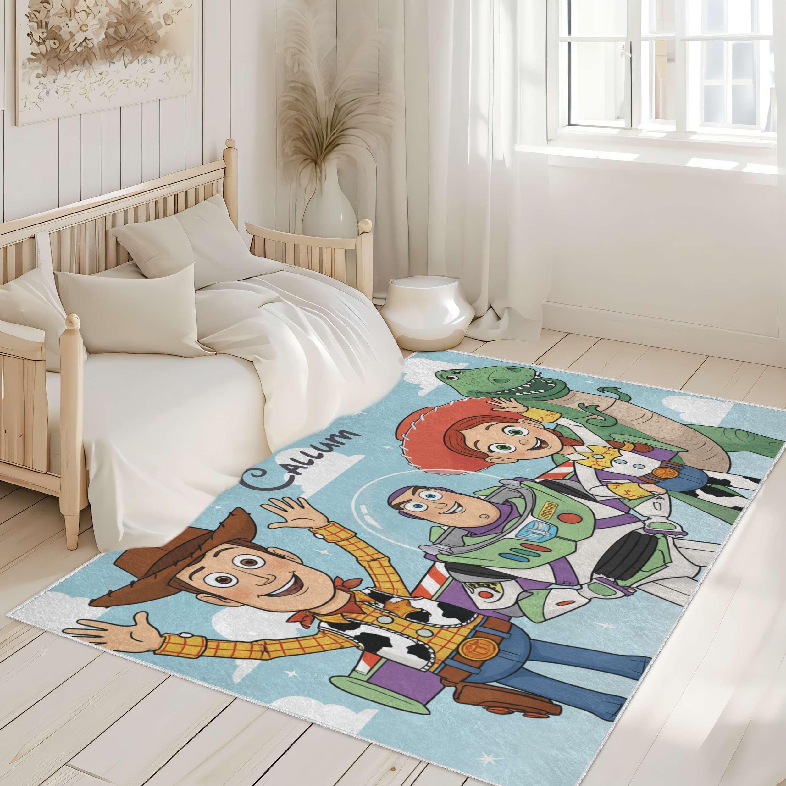 Personalized Toy Story Rug: Disney Nursery Decor, Woody Buzz Kids Room ...