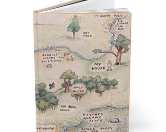 Winnie the Pooh Journal: Hundred Acre Wood Map Notebook, Kids Gift