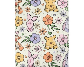 Floral Pattern Duvet Cover | Pooh & Friends Bedding
