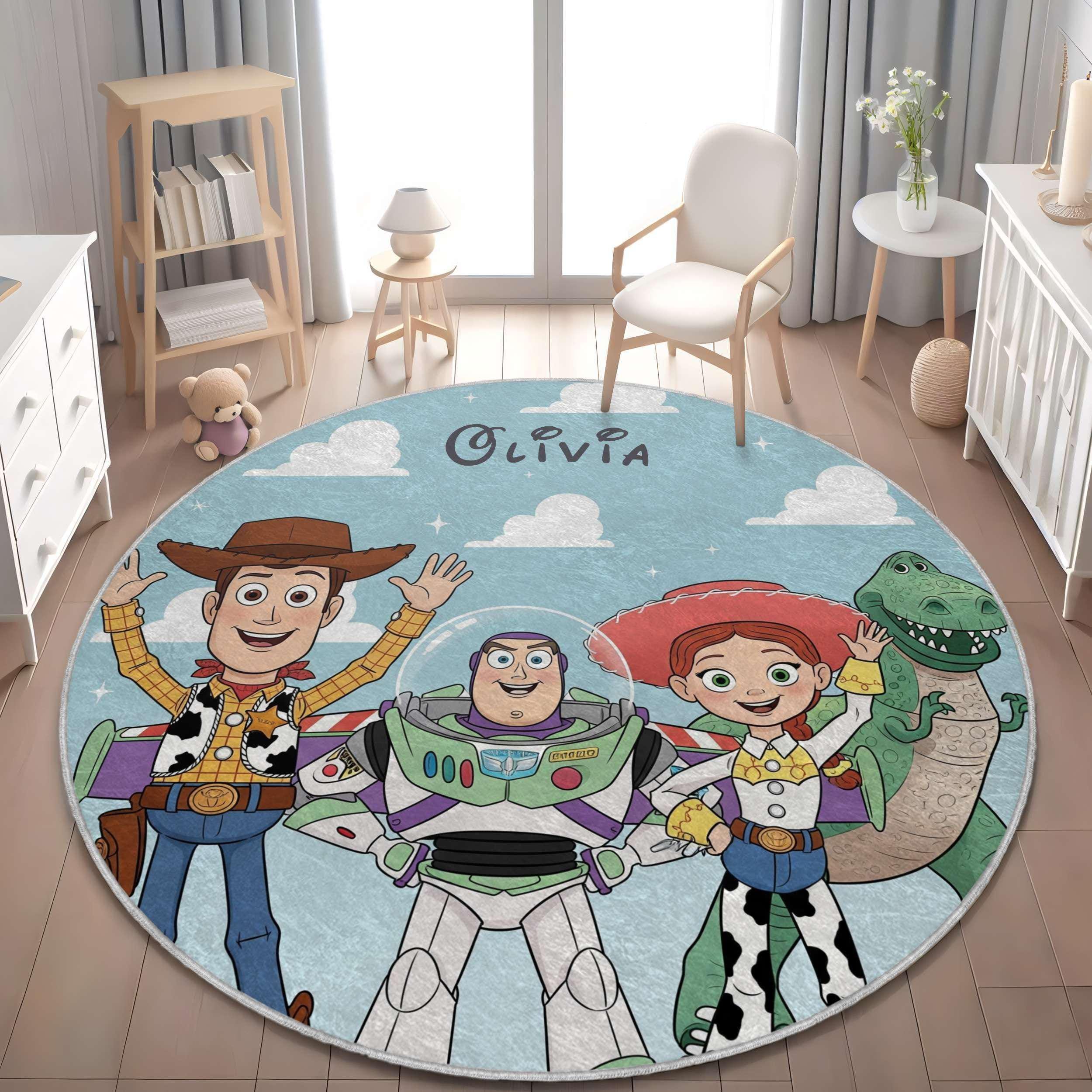 Personalized Toy Story Rug: Disney Nursery Decor, Woody Buzz Kids Room ...