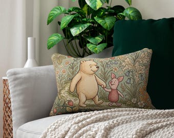 Bear and Piglet Woodland Walk lumbar pillow | nursery decor