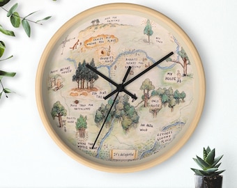 Winnie de Poeh-wandklok, honderd hectare hout, kinderkamerdecor, Pooh Bear kinderkamercadeau, klassieke Disney-klok, babyshowercadeau