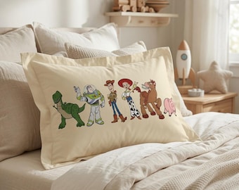 Disney Toy Story Pillow Sham Microfiber Cream Bedding Woody Buzz Lightyear 30x22