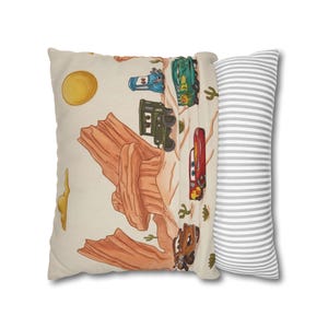 Disney Pixar Cars Lightning McQueen Spun Polyester Square Pillowcase Beige Desert image 5