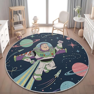 Tappeto per bambini Buzz Lightyear: tappeto per cameretta Galaxy, decorazione Toy Story