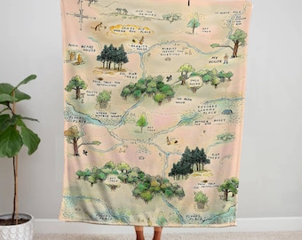 Winnie The Pooh Baby Blanket: Hundred Acre Wood Map Fleece Blanket