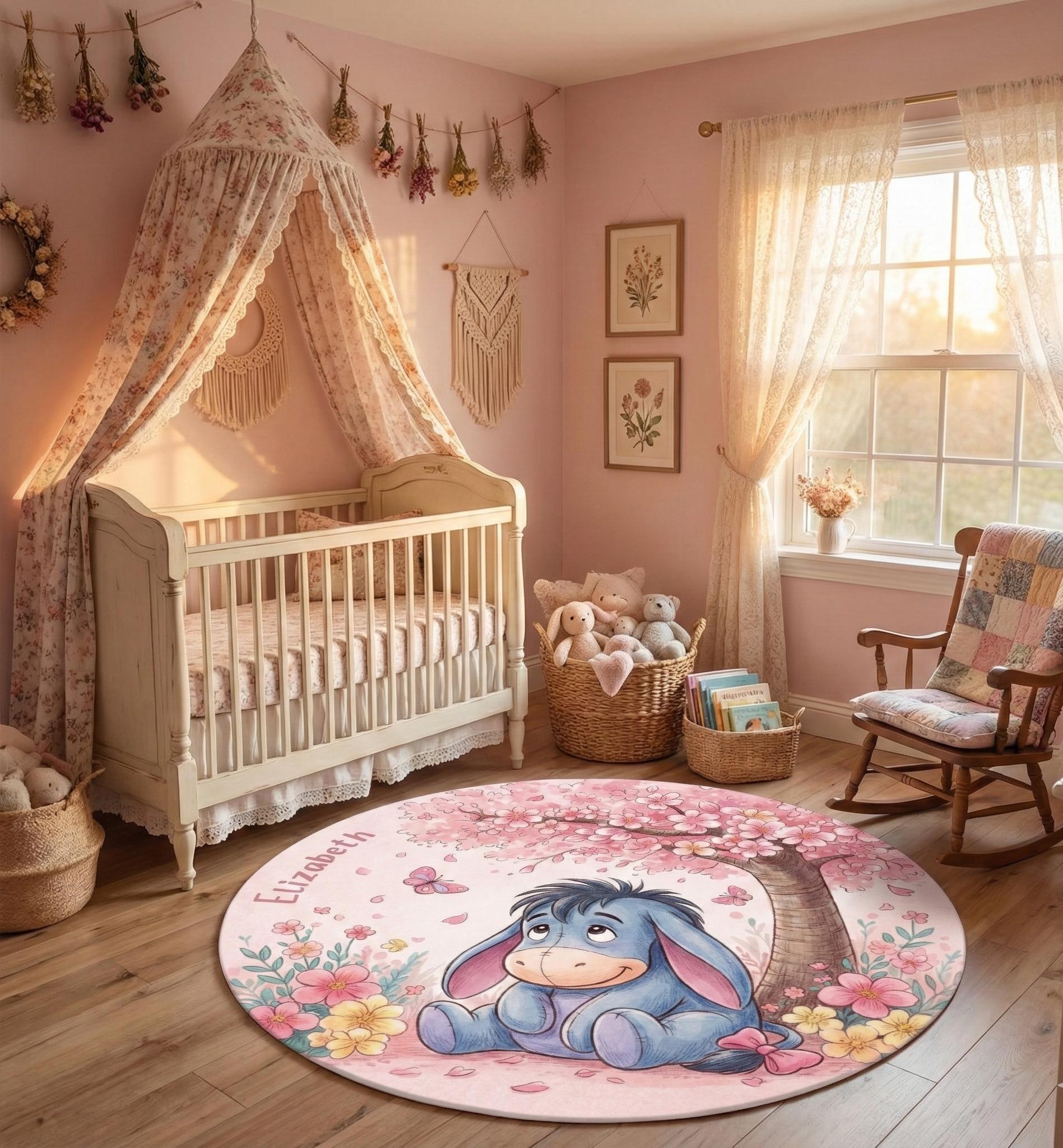 Disney Eeyore Personalized Round Rug, Winnie the Pooh Nursery