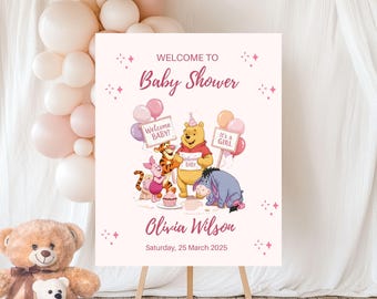 Winnie the Pooh Baby Shower Welcome Sign: Custom Foam Board