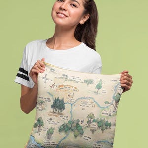 Almohada de madera de cien acres de Winnie the Pooh, almohada de madera de cien acres para guardería, decoración de habitación infantil, osito Pooh, regalo de ropa de cama para bebé de Winnie the Pooh
