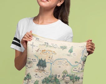 Winnie the Pooh Pillow: Hundred Acre Wood Map, Kids Nursery Decor
