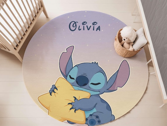 Personalized Baby Nursery Rug: Cartoon Alien Design, Soft Velveteen
