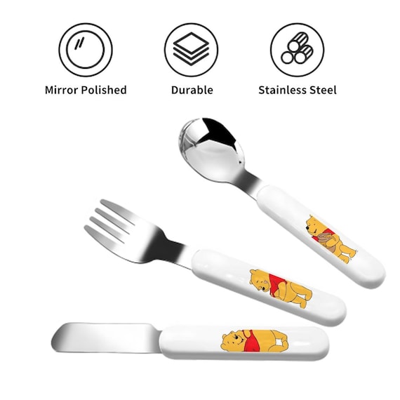 Custom Winnie the Pooh Cutlery Set: Personalized Kids Spoon, Fork