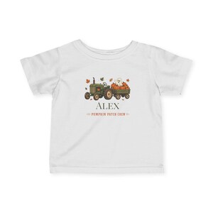 Personalized Pumpkin Patch Tractor Infant Tee | Fall Harvest Name Shirt