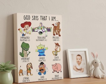 Christian Nursery Canvas: Toy Story Inspired, Baby Wall Art