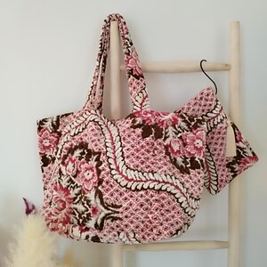 SAC à main cabas, pour femme, marocain, CABAS BROCARD de couleur bordeaux ou vert