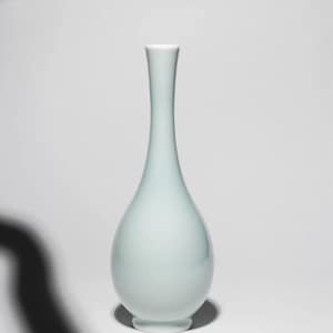 Handmade Celadon Glaze Bud Vase: 9.5&quot; Chinese Ceramic Decor