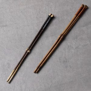Handgefertigte Bambusstäbchen mit gewebtem Detail | 9 &quot;&quot;elegante Essstäbchen, natürlicher Bambus, japanischer Stil, Geschenk für Feinschmecker, einzigartiges Geschirr.&quot;