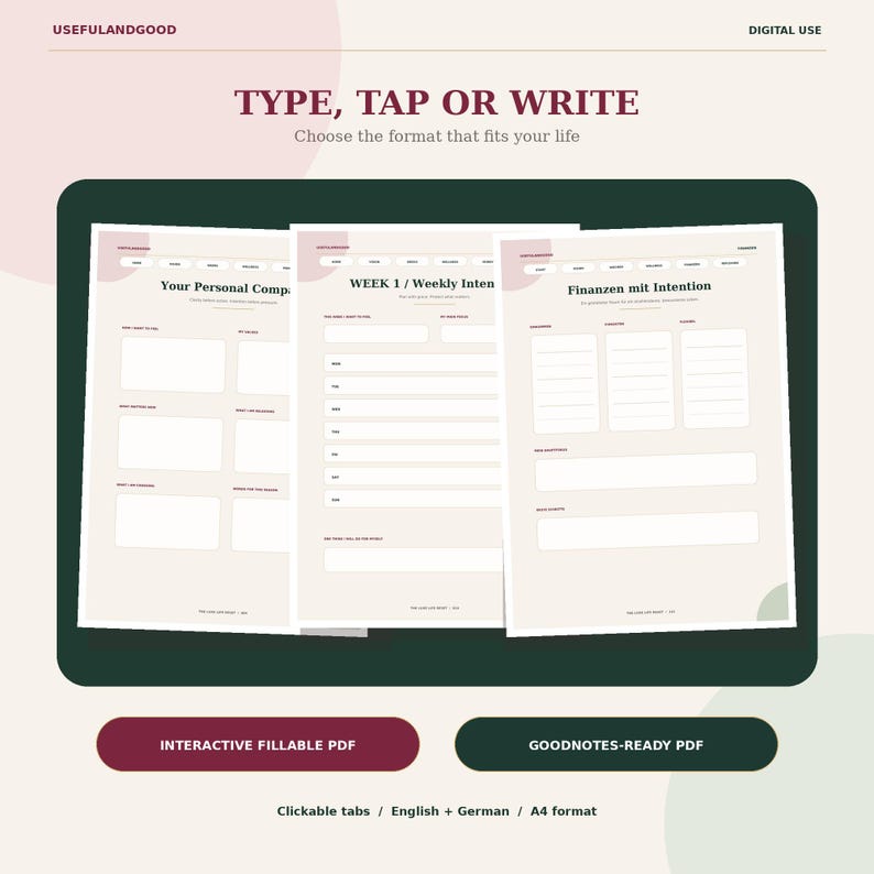 90 Day Digital Life Reset Planner for Women, Fillable PDF and Goodnotes ...