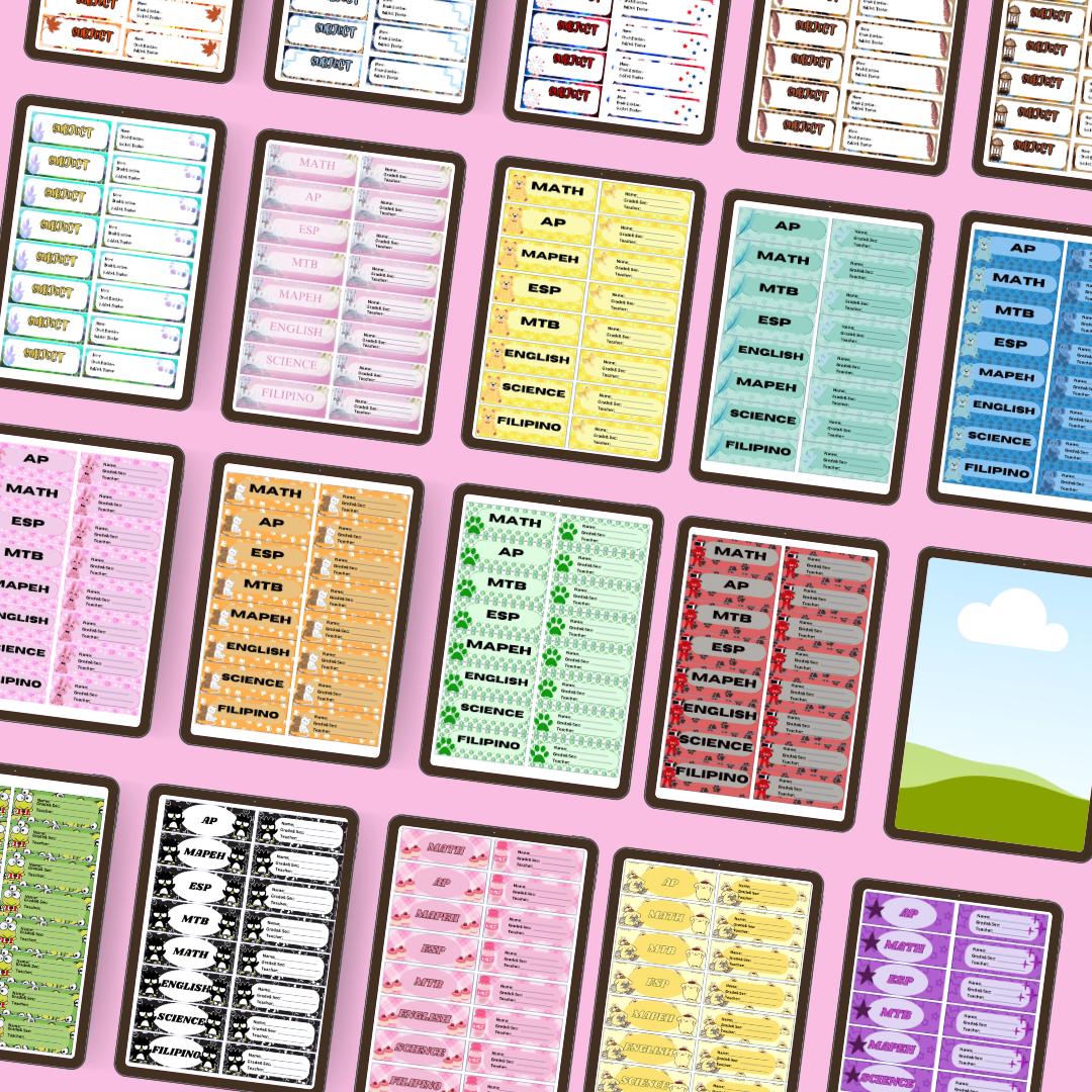 Printable School Subject Labels for Students | School Notebook Subject ...