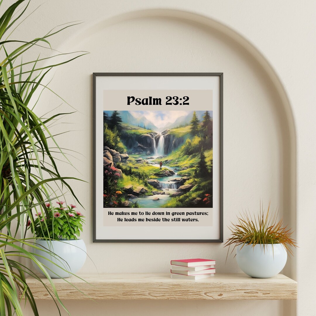 Psalm 23 Bible Verse Printable Wall Art, the Lord is My Shepherd ...