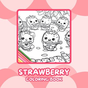 Strawberry Themed Coloring Book