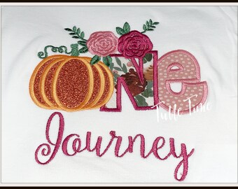 1st 2nd Pumpkin Fall Autumn Birthday Shirt floral pumpkin ONE TWO