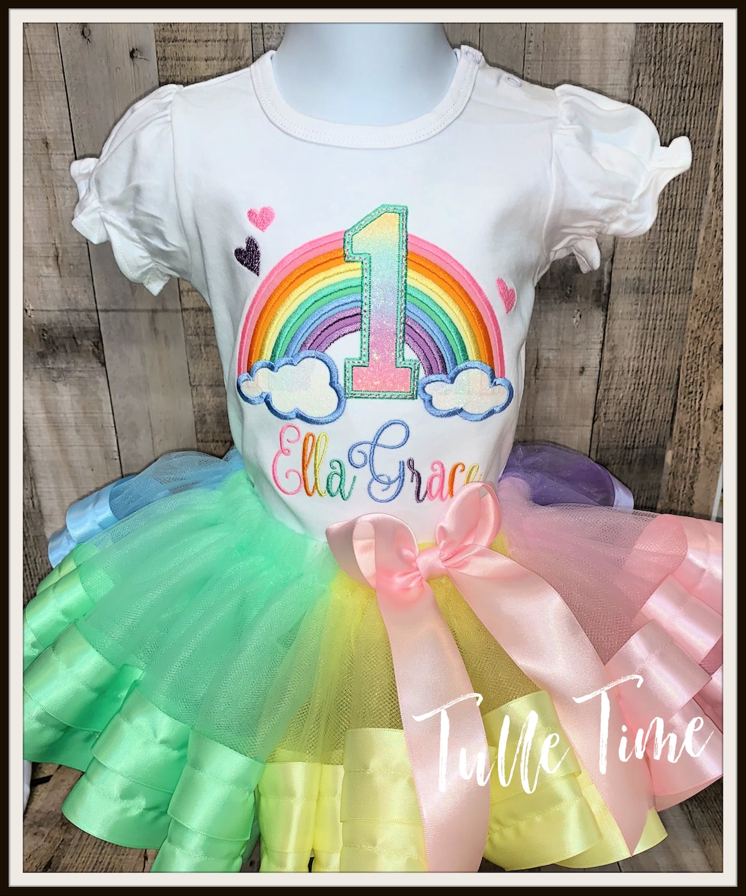 Pastel Rainbow Birthday Outfit Ribbon Trim Tutu With Shirt Glitter pastel-rainbow-birthday-outfit-ribbon-trim-tutu-with-shirt-glitter