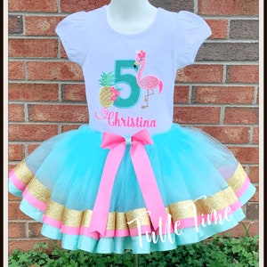 Pineapple Hawaiian birthday outfit Embroidered shirt or ribbon tutu dress set