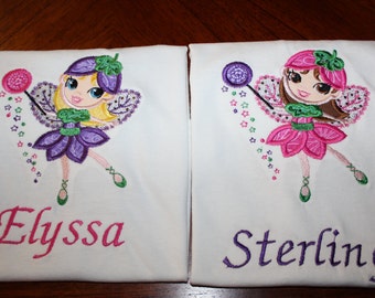 Personalized Sugar plum Fairy  t shirt top embroidered 12m 18m 24m 3t 4t 5t  6 7/8/ 10/12 Fairy birthday