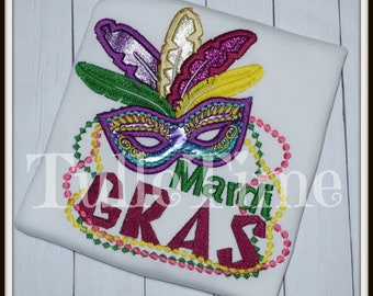 Kids Mardi Gras shirt, Embroidered Mardi Gras shirt, Carnival T shirt, All sizes