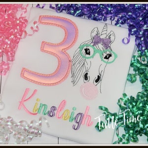 Unicorn bubble gum birthday shirt, Party Animal Birthday Shirt, Unicorn Birthday, Pastel rainbow unicorn image 1