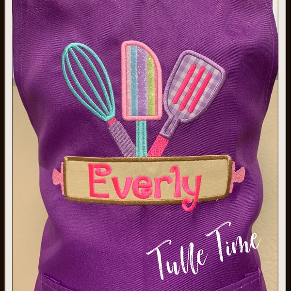 Personalized Gift lightweight Child Apron with Pocket for Boys and Girls Kitchen Cooking Baking gift