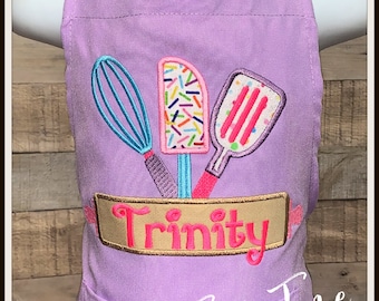 Personalized Gift Child lightweight Apron with Pocket for Boys and Girls Kitchen Cooking Baking Personalized Christmas gift