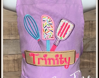 Personalized Gift Child lightweight Apron with Pocket for Boys and Girls Kitchen Cooking Baking Personalise