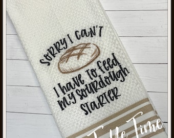 Bakers Christmas Gift Embroidered kitchen Towel custom gift Sourdough bread baker gift gag gift