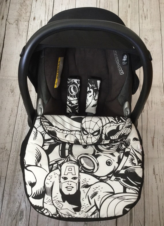 Harry Potter inspired fabric car seat apron harness covers black gold white new