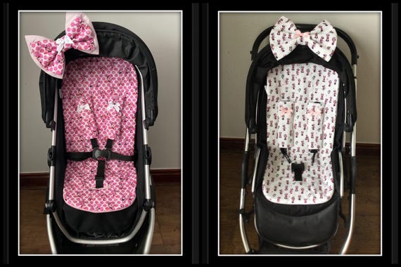 Minnie Mouse Pram Pushchair Stroller Liner Cotton Fabric Harness Strap Covers Padded Bow Fleece Lined Pink White Hand Made Etsy Canada